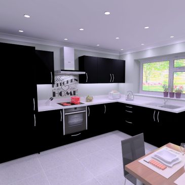 Classic Black L Shape Kitchen Package
