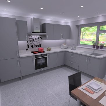 Dust Grey L Shape Kitchen Package
