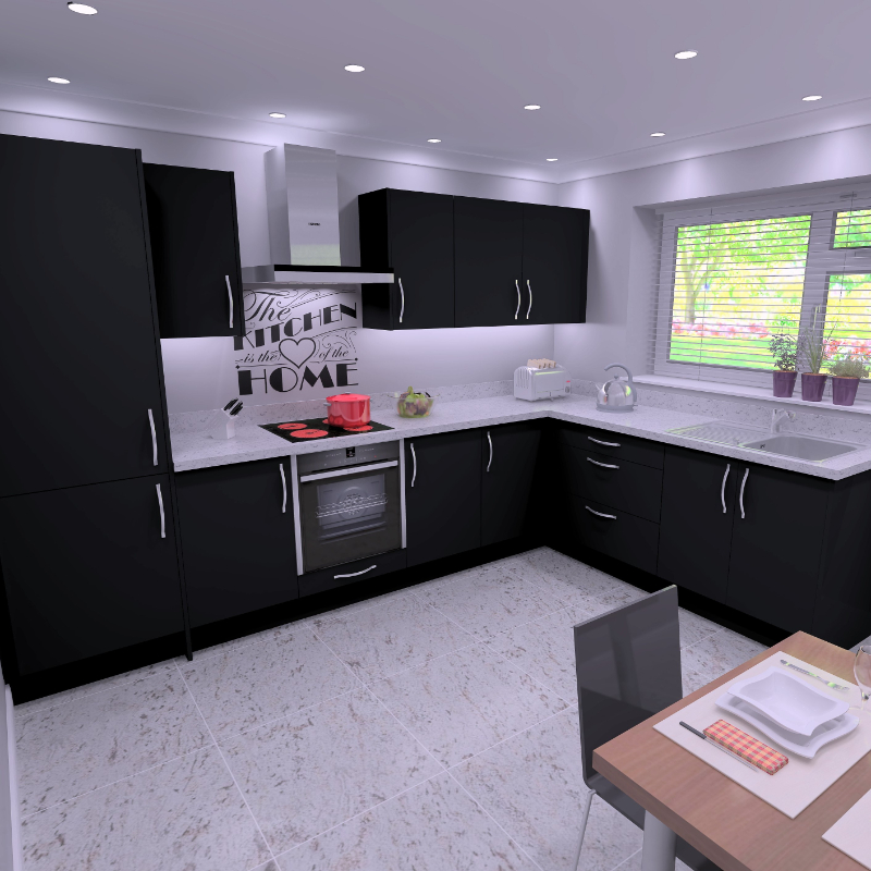 Graphite L Shape Kitchen Package
