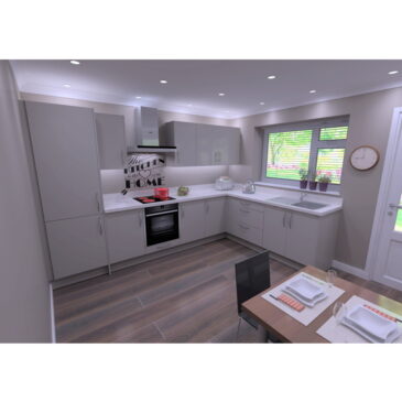 L Shaped Kitchen Package – Stone Grey Door