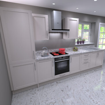 Galley kitchen package smooth shaker door taupe